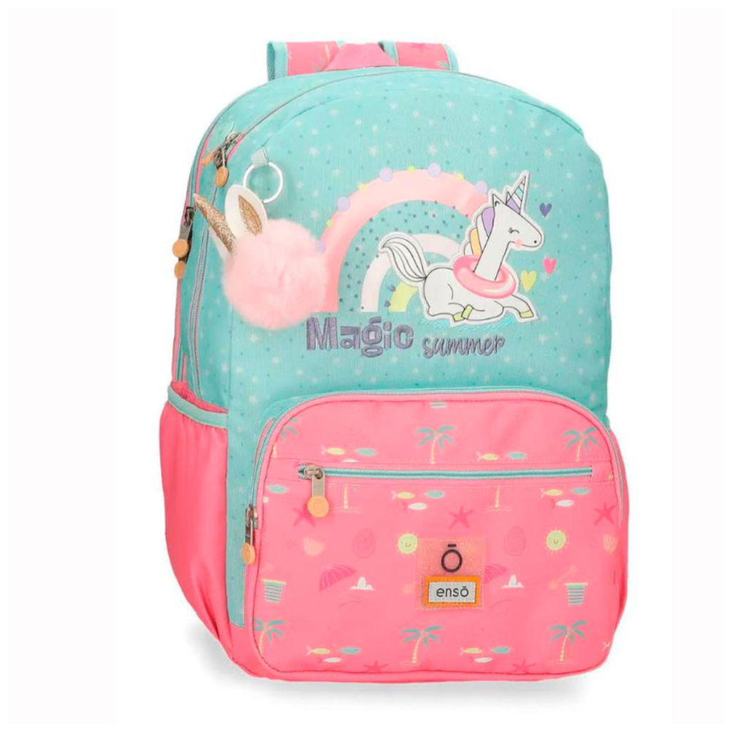 BOLSO ENSO ROSADO Y AGUAMARINA DOBLE CIERRE MAGIC SUMMER 