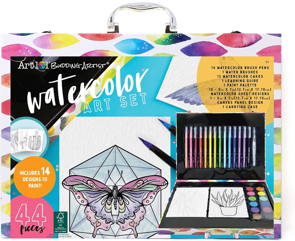 ART 101 BUDDING ARTIST WATERCOLOR AET SET 44 PIECES