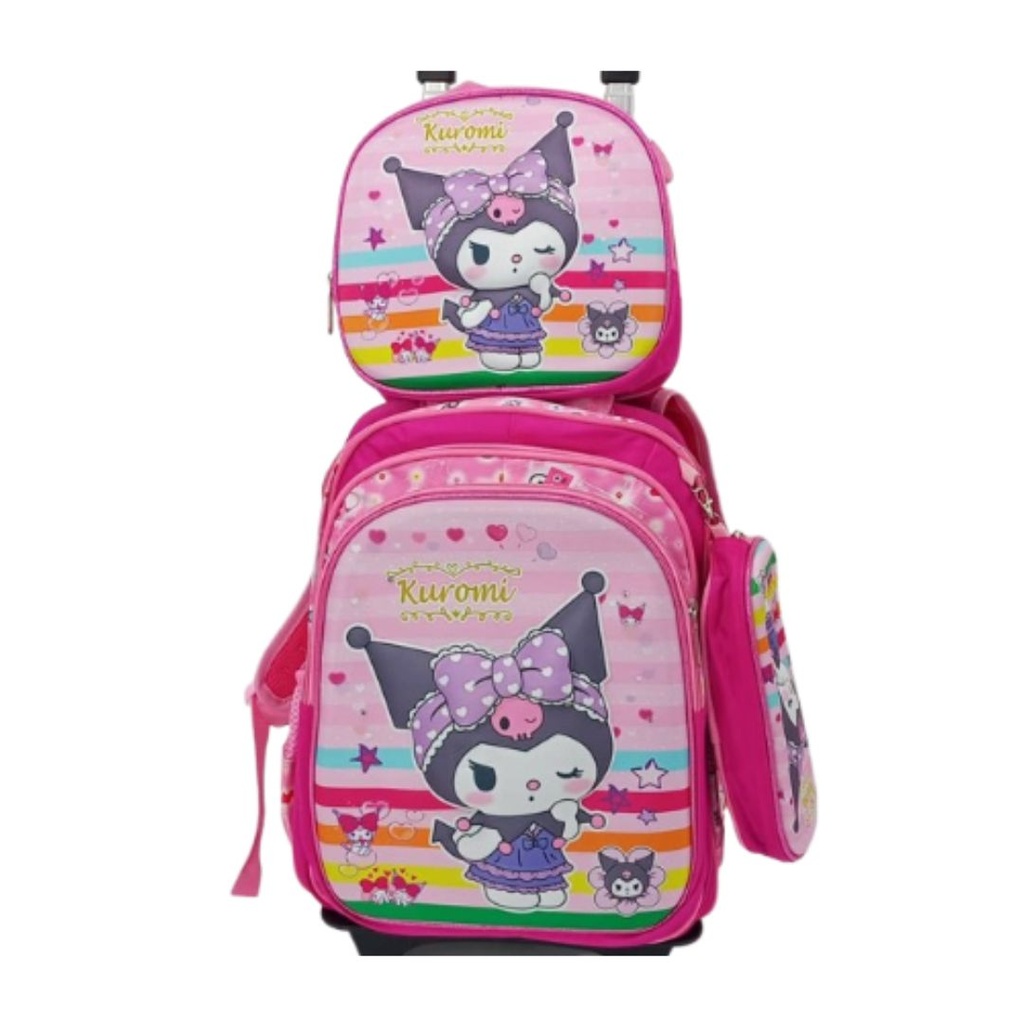 MALETA DE KUROMI ROSADA CON LUCES