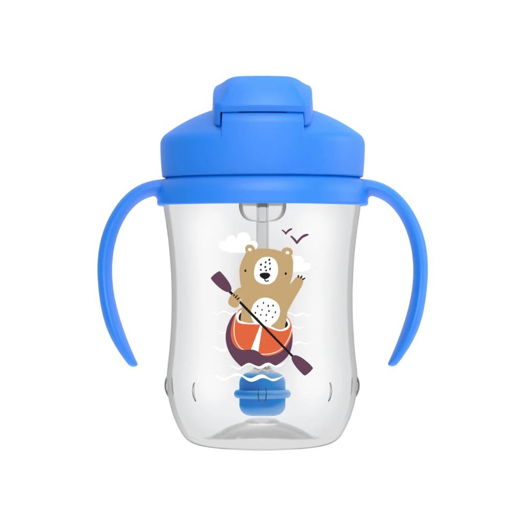 PRIMER VASO CON PITILLO Y ASAS DEL BEBÉ AZUL 270ML