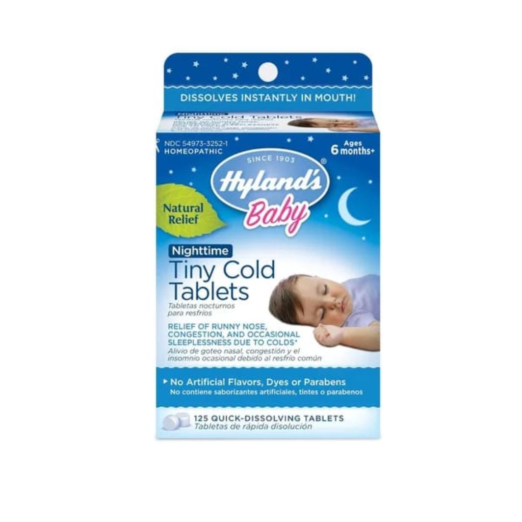 HYLAND'S BABY TABLETAS NOCTURNAS PARA RESFRIOS 125 TABLETAS 65 MG
