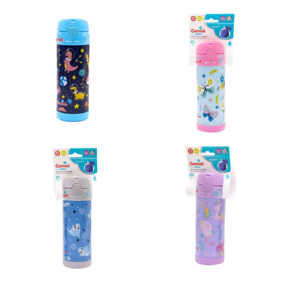 TERMO ACERO GENIAL CON DIBUJOS 