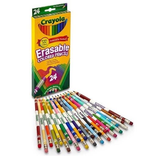 [071662034245] 24 LAPICES DE COLORES BORRABLES DE CRAYOLA