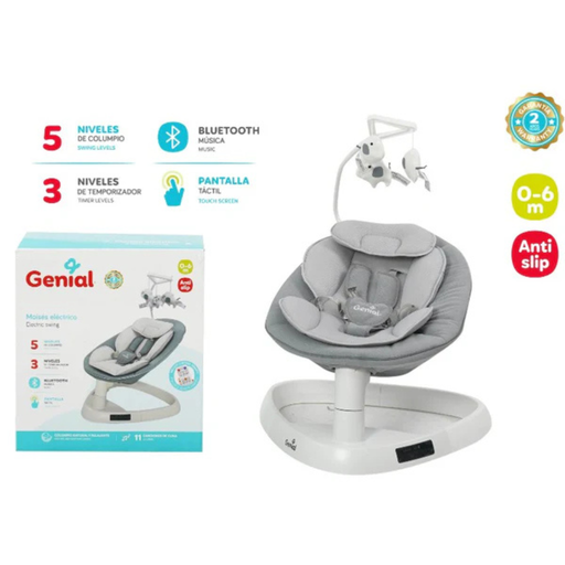 [7450210013230] GENIAL MOISES ELECTRICO ANTI SLIP 0-6M GRIS CLARO