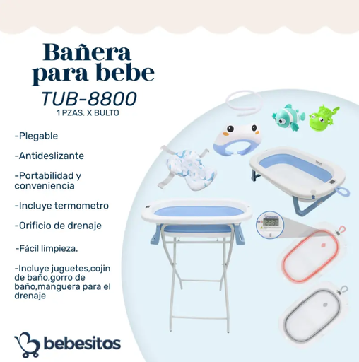 [TUB-8800A] BAÑERA PLAGABLE CON PEDESTAL AZUL TUB-8800