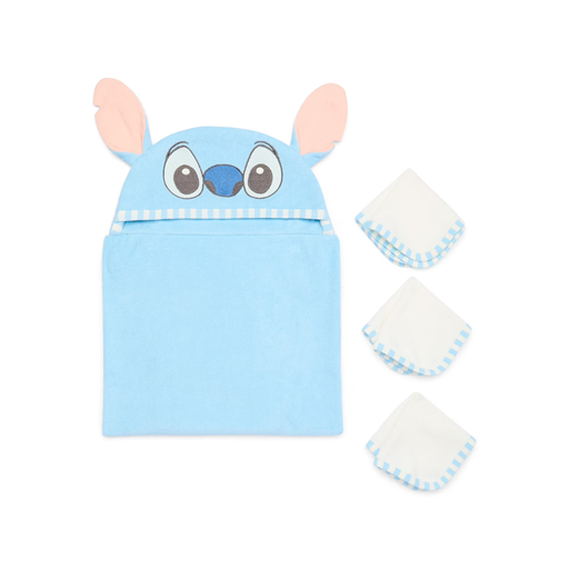 [193058417590] DISNEY BABY STITCH TOALLA DE BAÑO Y 3 TOALLITAS