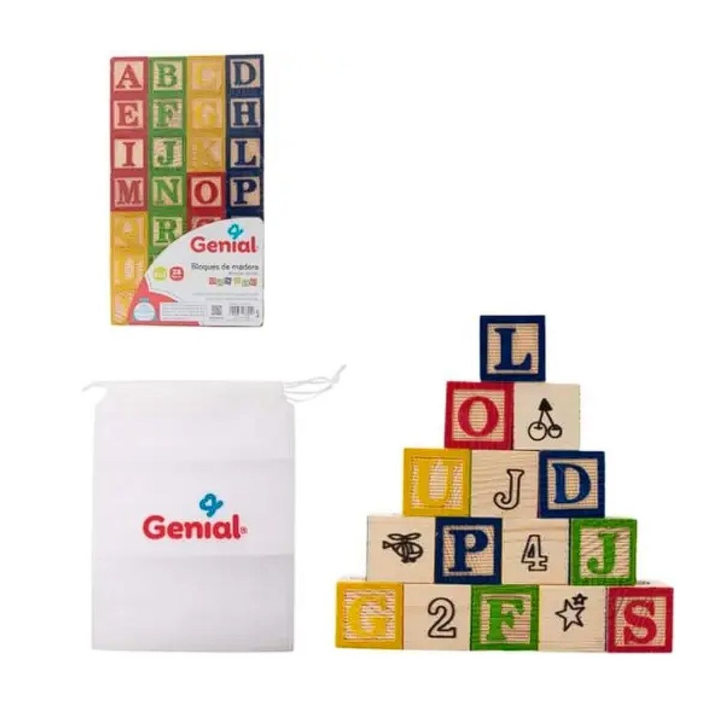 GENIAL BLOQUES DE LETRAS Y NUMEROS PARA ARMAR 28 PCS