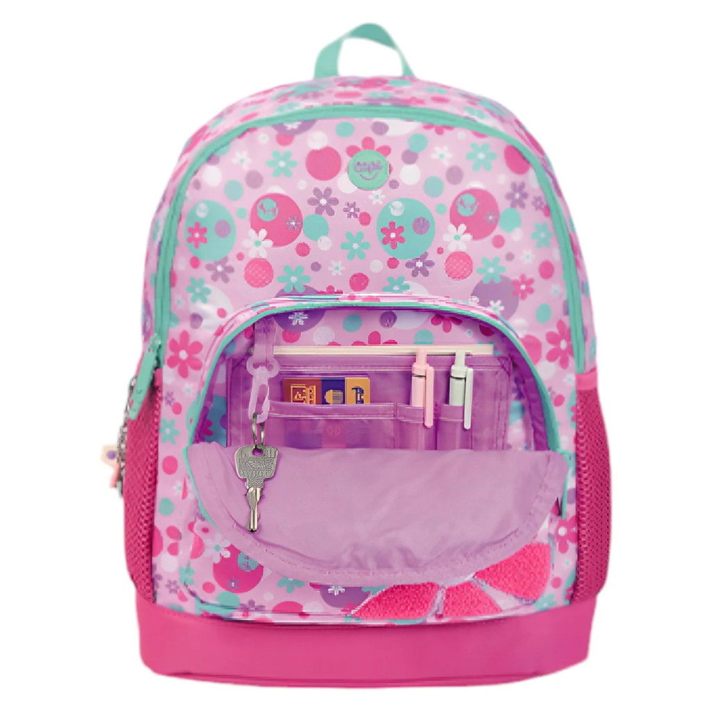 BOLSO CAPI GRANDE ROSADO DE FLORES 