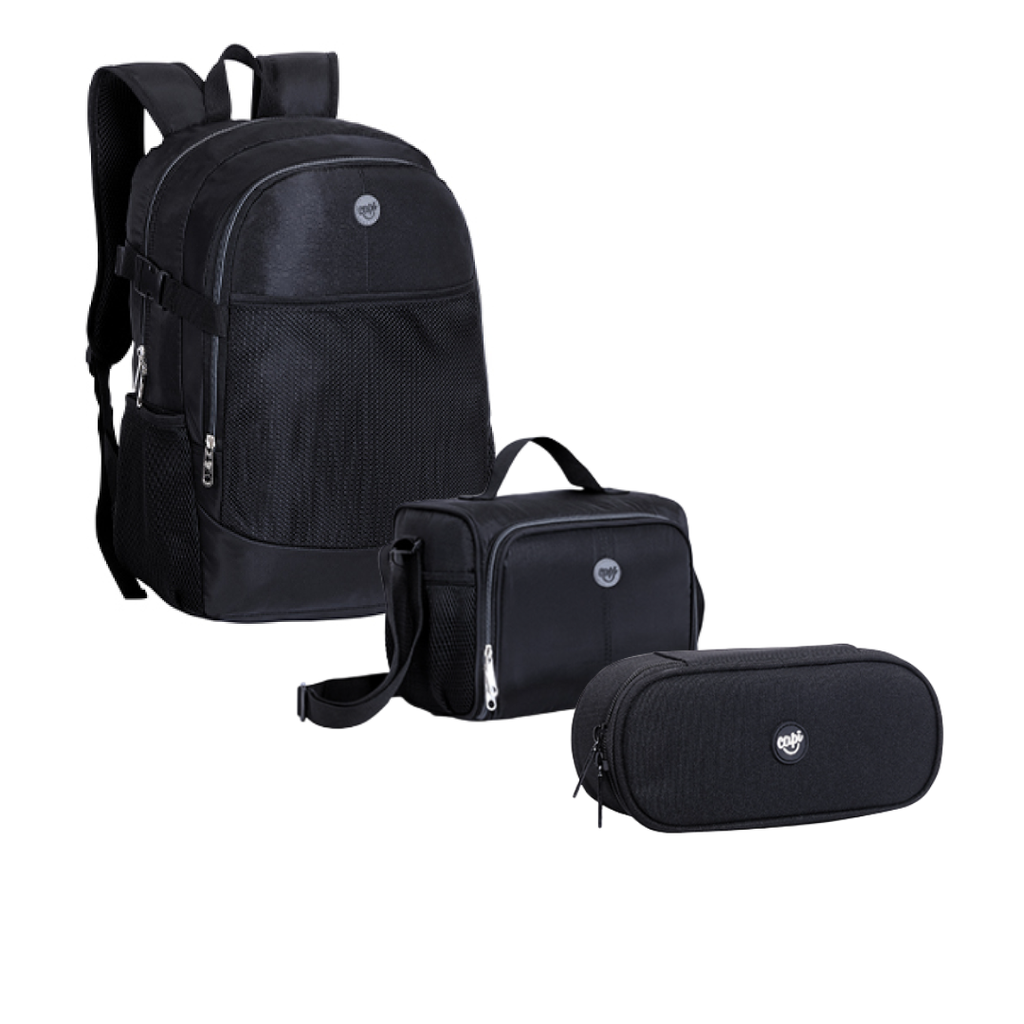 COMBO BOLSO NEGRO CAPI