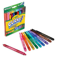 10 ROTULADORES RETRACTILES LAVABLES CRAYOLA CLICKS