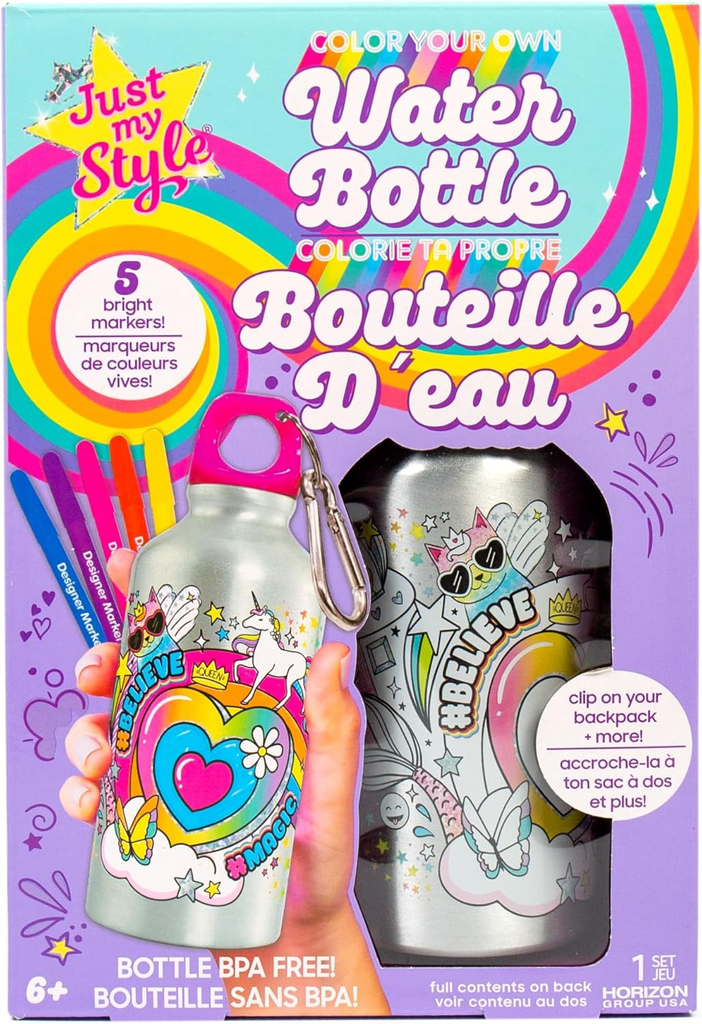 JUST MY STYLE COLOR YOUR OWN WATER BOTTLE 16.9 OZ