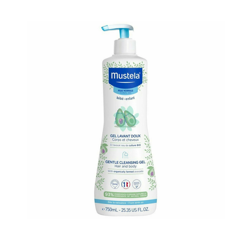 GEL LIMPIADOR SUAVE, CABELLO Y CUERPO MUSTELA 750ML