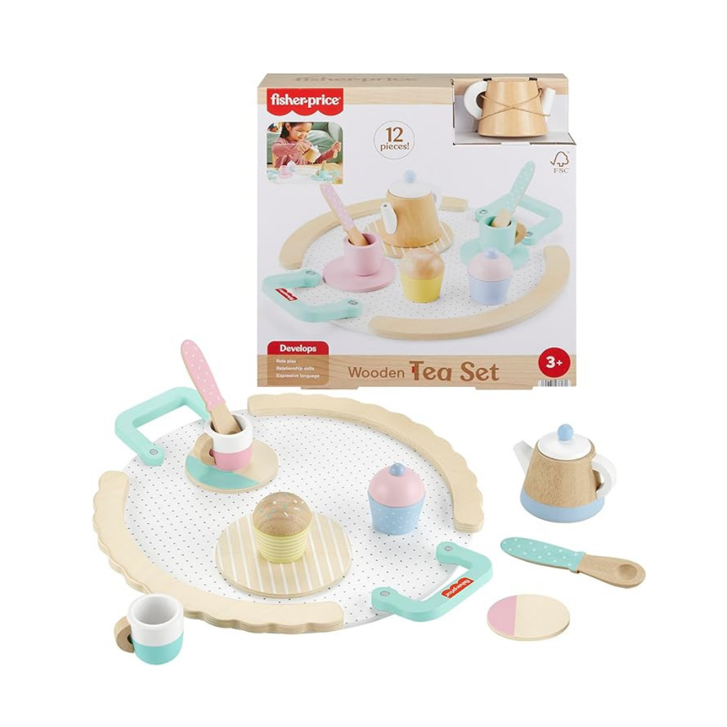 FISHER PRICE SET DE TE MADERA 12 PCS 