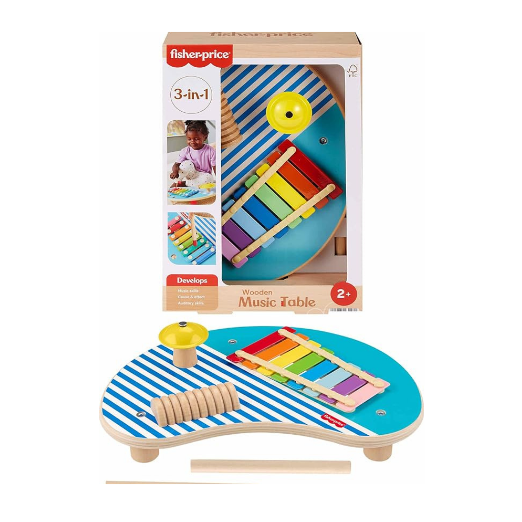 FISHER PRICE MESA DE MUSICA DE MADERA 