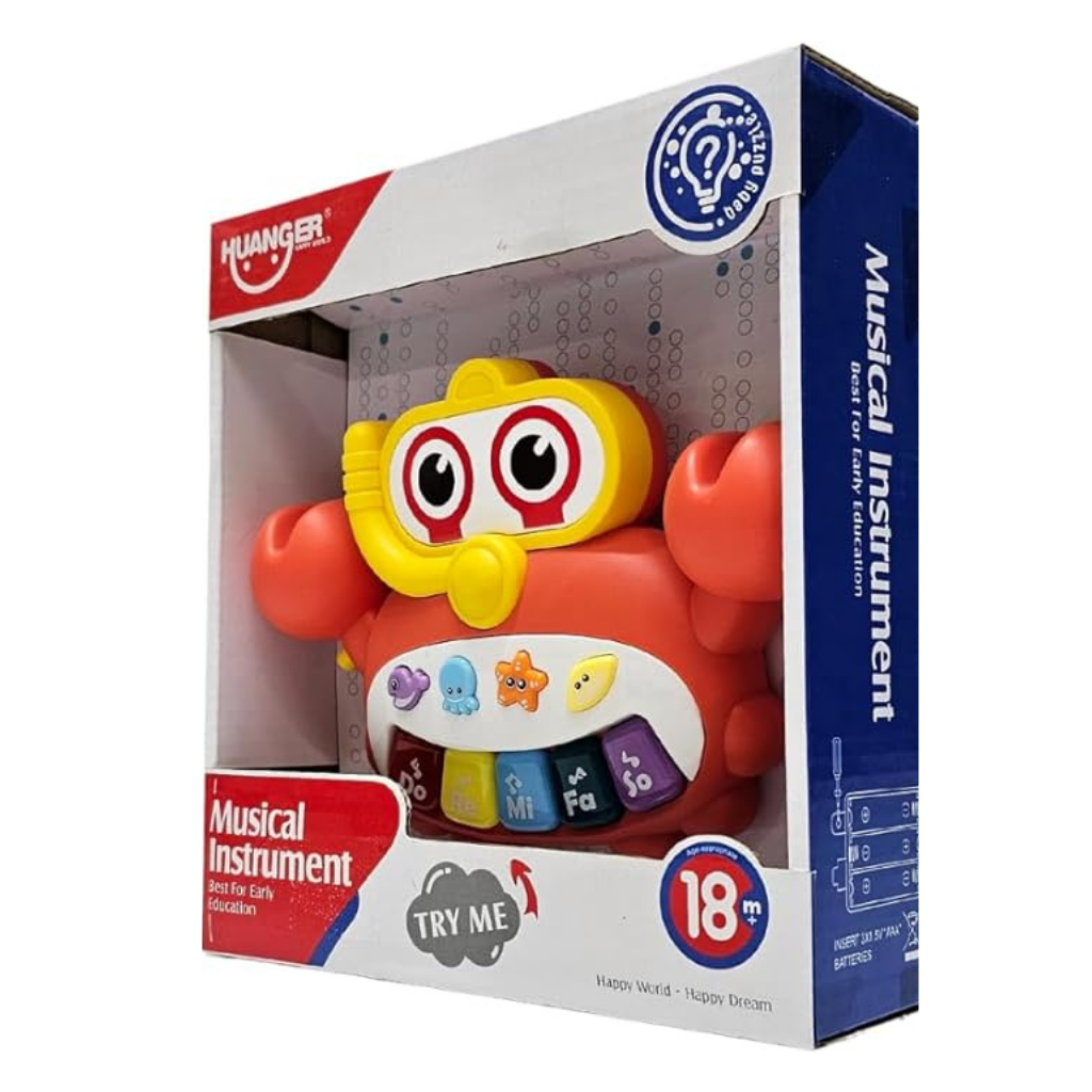 HUANGER JUGUETE DE CANGREJO-SENSIBILIDAD MUSICAL DEL BEBE 18M+