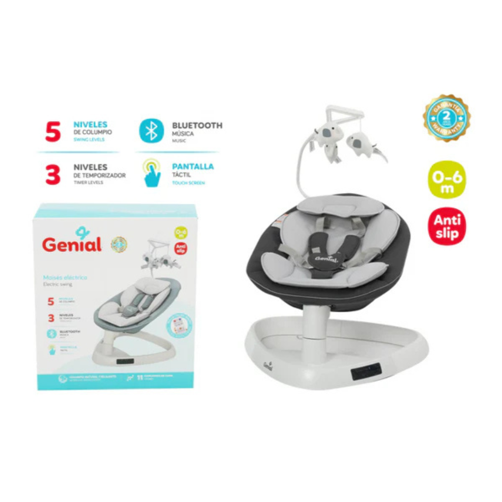 GENIAL MOISES ELECTRICO ANTI SLIP 0-6M GRIS OSCURO