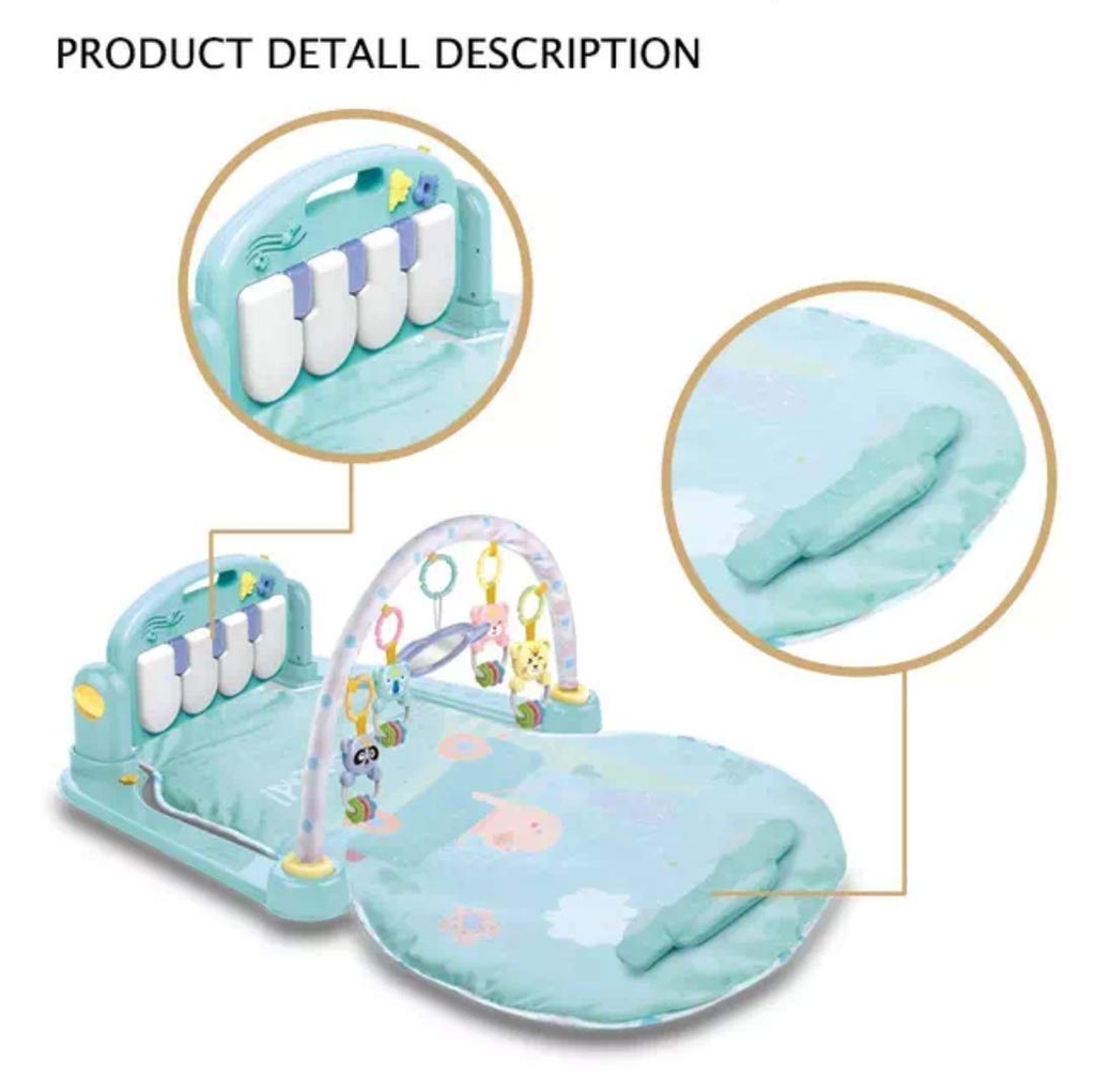 HUANGER GIMNASIO DE BEBE CON PIANO-DESARROLLO SENSORIAL/AZUL 0M+