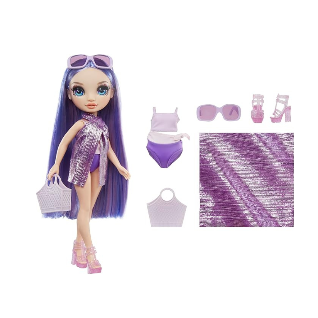 RAINBOW HIGH SWIM & STYLE  MUÑECA DE MODA PURPURA