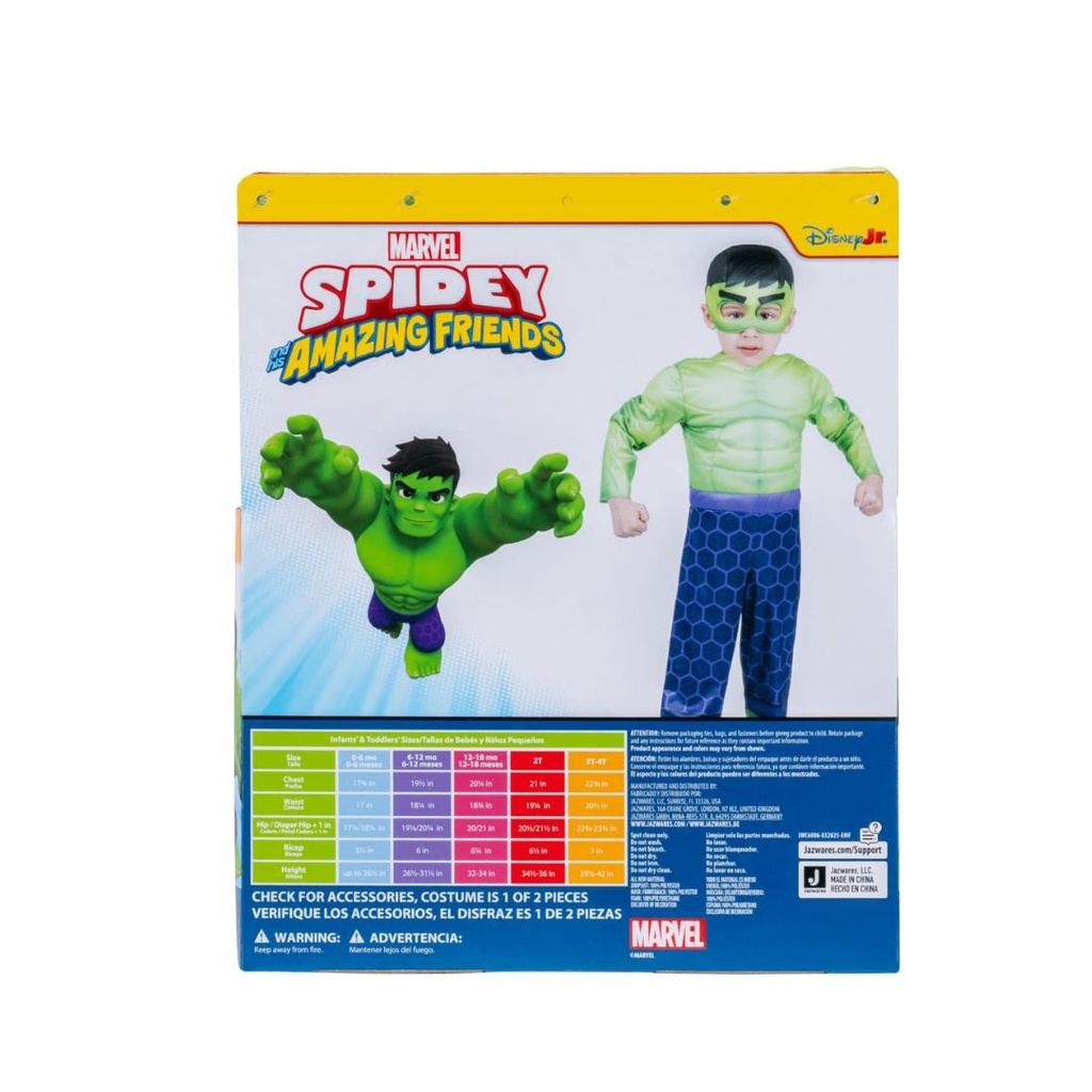 DISFRAZ DE HULK IMPORTADO TALLA 3T-4T