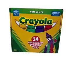 CRAYOLA BOLD COLORS 24 MAGNETIC BUILDING TILES