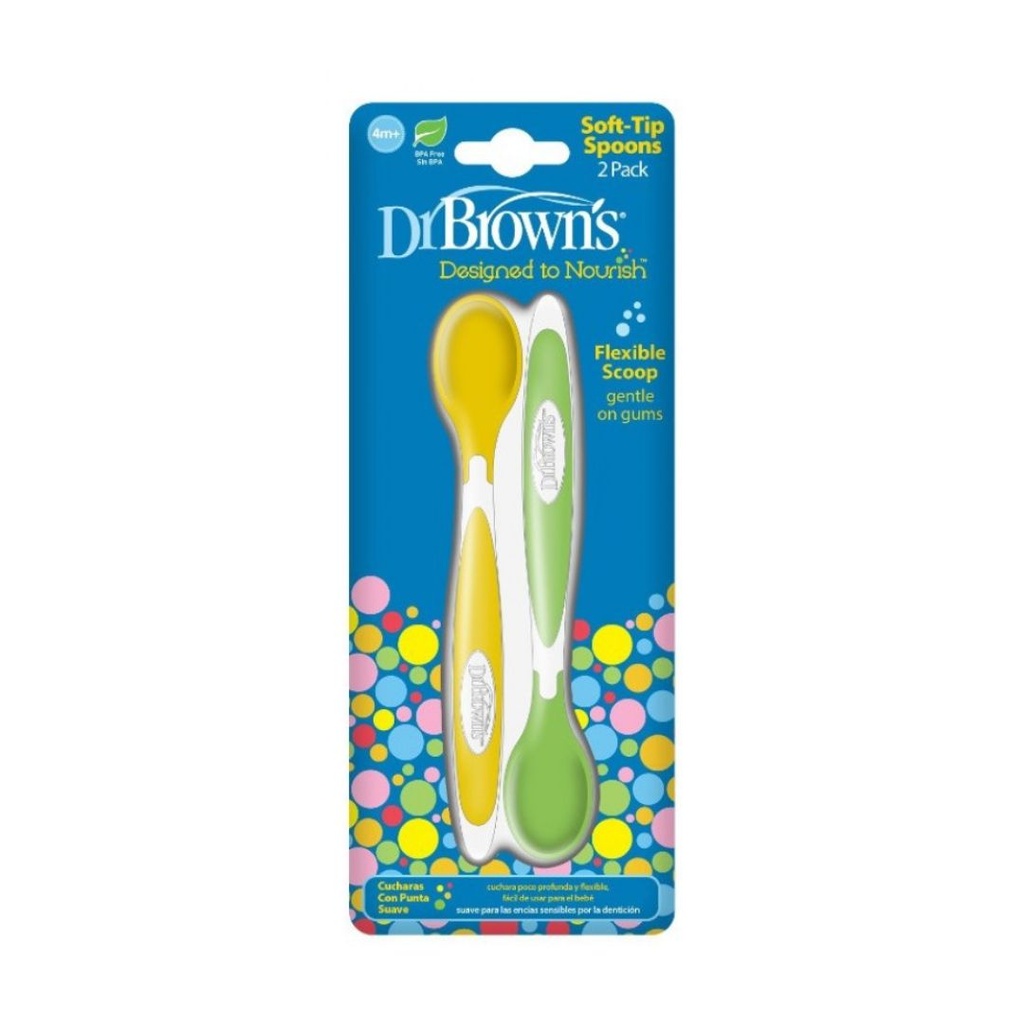 DR BROWNS / 2 PACK CUCHARITAS FLEXIBLES COLOR AZUL Y VERDE