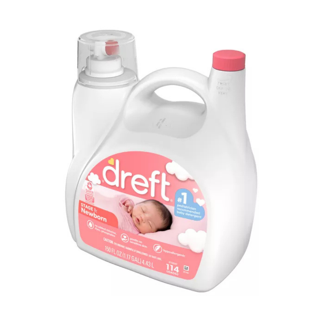 DREFT ETAPA 1: DETERGENTE LÍQUIDO PARA ROPA PARA BEBÉS, HIPOALERGÉNICO RN