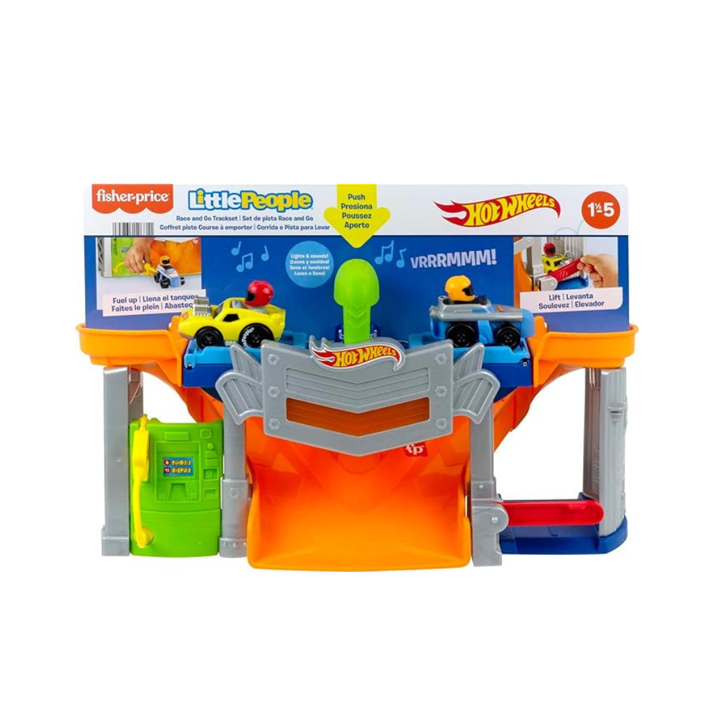 FISHER PRICE PISTA PARA ELEVAR HOTWHEELS LITTLE PEOPLE 