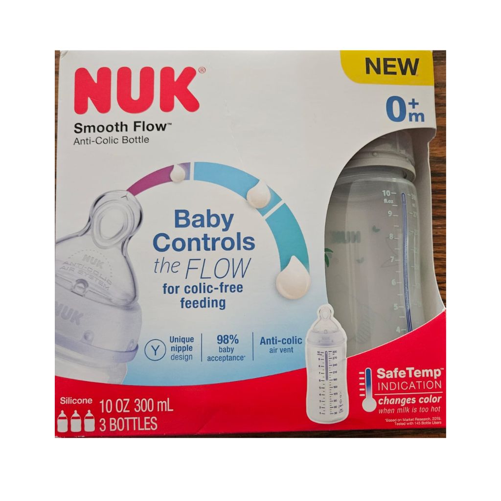 SET 3 TETEROS NUK 0m+ 10oz / SMOOTH FLOW