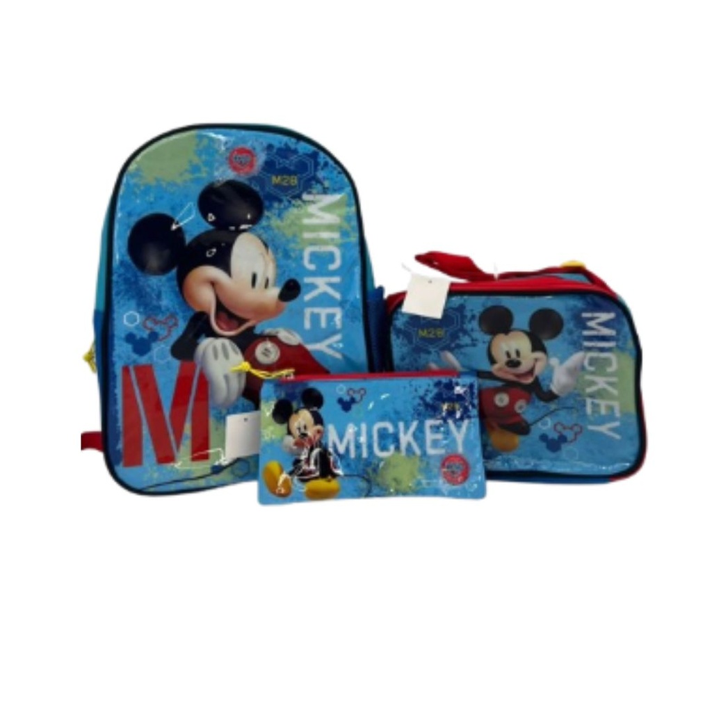 BOLSO CAPI MICKEY MOUSE LONCHERA Y CARTUCHERA