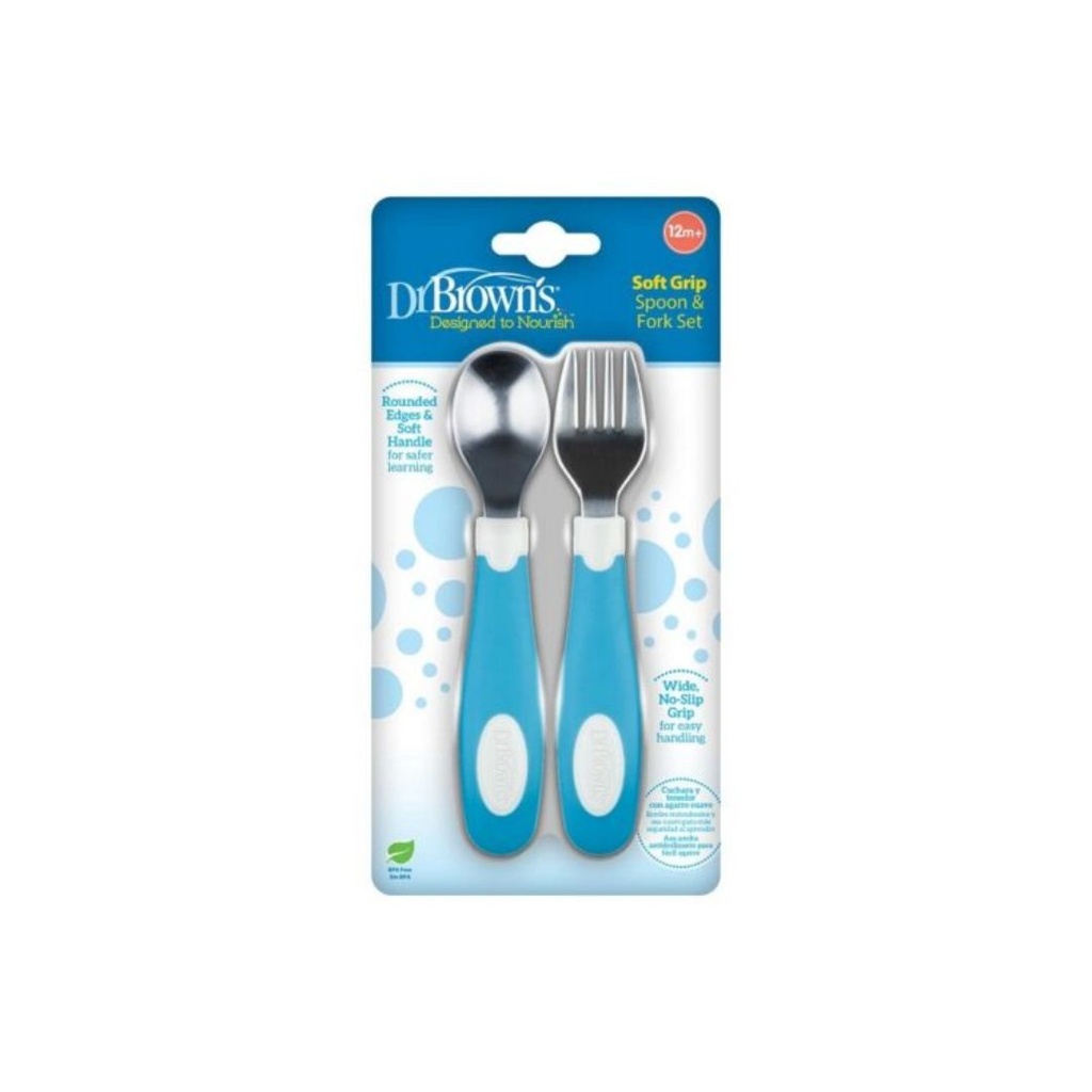 SET DE CUCHARA Y TENEDOR AZUL 