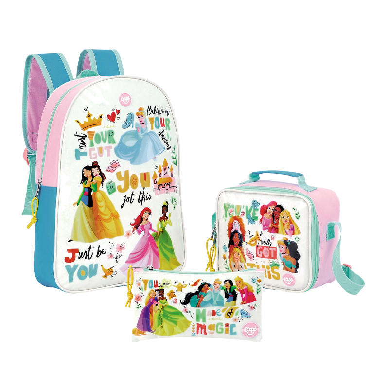 BOLSO CAPI ESCOLAR MEDIANO PRINCESAS DISNEY 