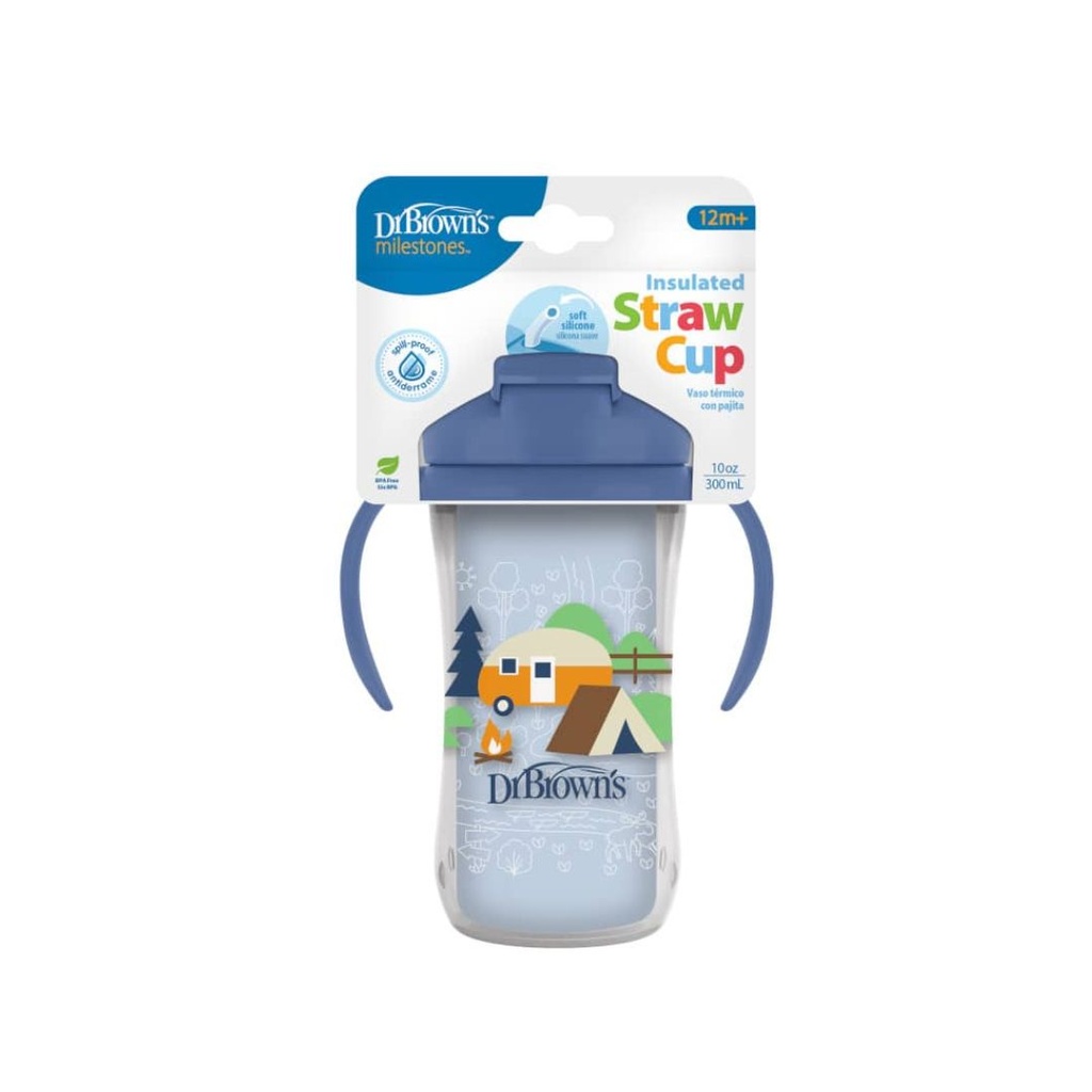 VASO DE BEBÉ DE DOBLE PARED CON PITILLO 300 ML, 12 MESES