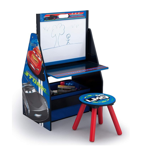 [080213093112] DELTA CHILDREN CABALLETE ESCRITORIO, TABURETE Y ORGANIZADOR DE JUGUETES, COCHES DISNEY/PIXAR