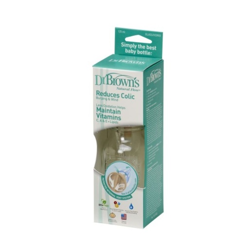 [072239001615] DR BROWN'S BIBERON DE VIDRIO 4 OZ / 125ML