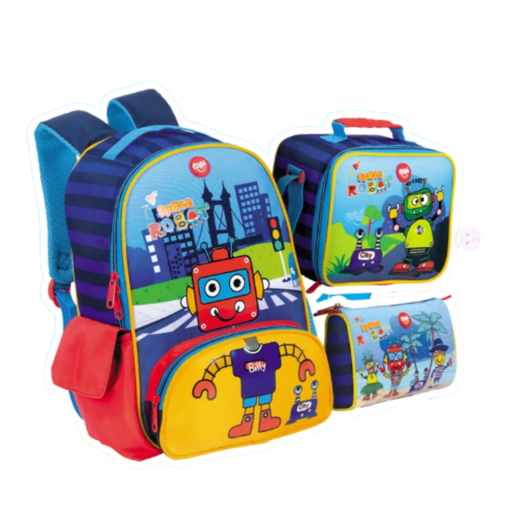 [7591525171182] BOLSO CAPI SPACE ROBOTS LONCHERA Y CARTUCHERA 