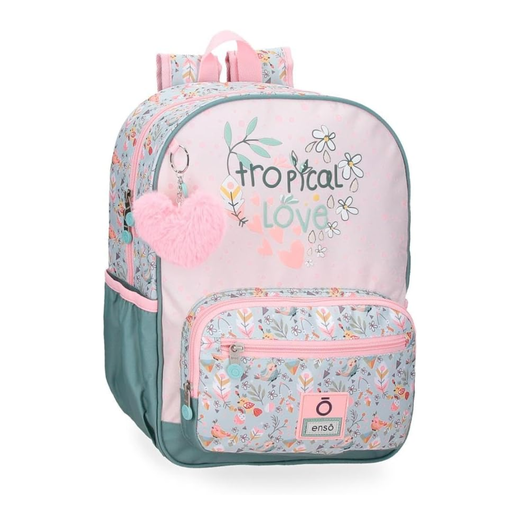 [8435692751886] BOLSO ENSO ROSADO CON VERDE  TROPICAL LOVE 