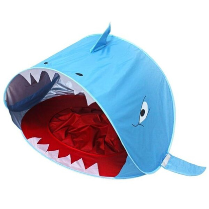 [RE3106B] CARPA TIENDA DE PLAYA PARA BEBE PORTATIL DE TIBURON AZUL