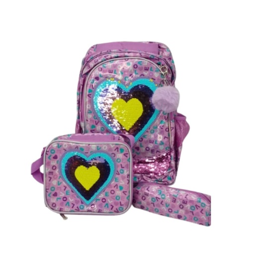 [M1001] MALETA JASMINESTAR DE CORAZON MORADO