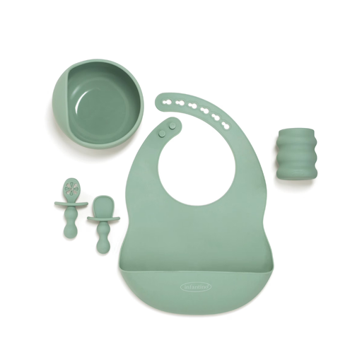 [773554080148] INFANTINO SET PLATOS SILICON PARA TRANSICION DEL BEBE A LA ALIMENTACION IDEPENDIENTE 