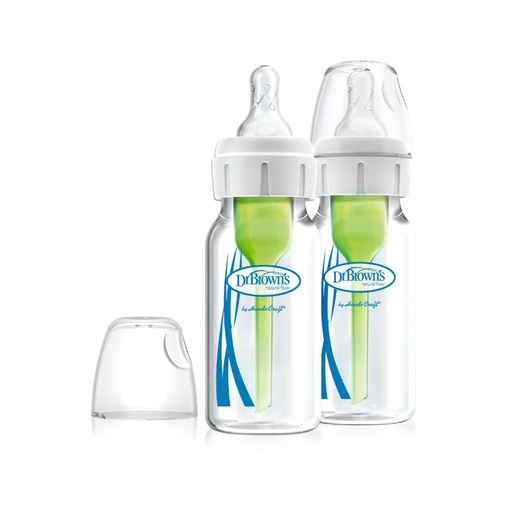 [072239321331] DR BROWN`S SET DE TETEROS DE VIDRIO  4OZ / 120ML VERDE