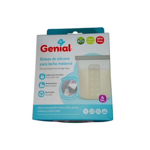 [7450210016934] BOLSA DE SILICONA PARA LECHE MATERNA 4x