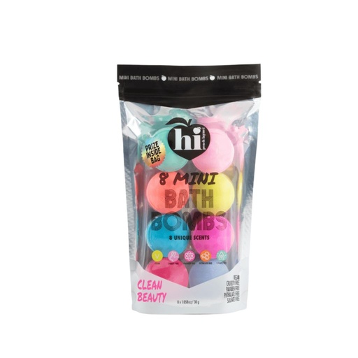 [810141992221] HI PEACH LAYME, 8 MINI BATH BOMS