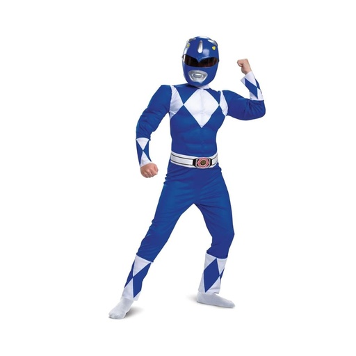 [192995195332] DISFRAZ DE POWER RANGER AZUL IMPORTADO TALLA 6-7