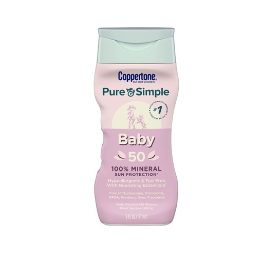 [072140028718] COPPERTONE PURE & SIMPLE BABY 100% MINERAL 177ML