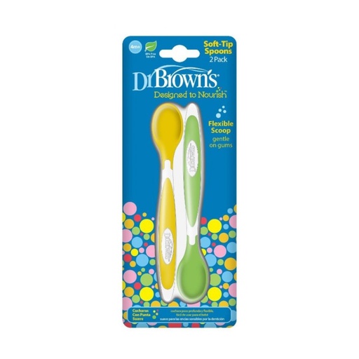 [072239318850] DR BROWNS / 2 PACK CUCHARITAS FLEXIBLES COLOR AZUL Y VERDE
