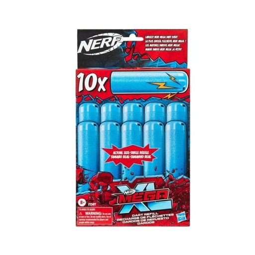 [195166124384] HASBRO PAQUETE DE RECARGA 10 DARDOS NERF, MEGA XL