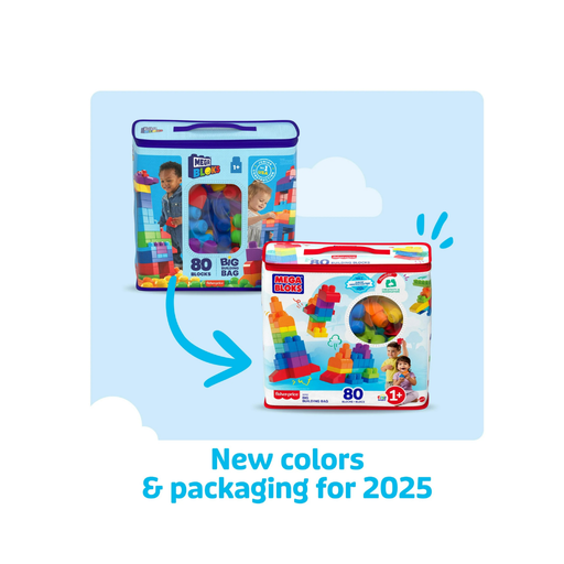 [065541083271] FISHER PRICE MEGA BLOCKS GRAN BOLSA DE BLOQUES DE 80 PIEZAS