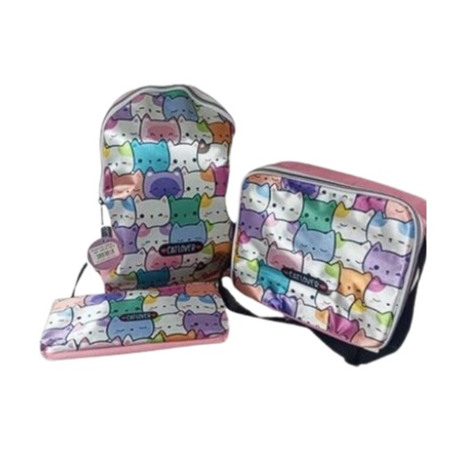 [7591207056875] SET BOLSO / LONCHERA / CARTUCHERA CATLOVER